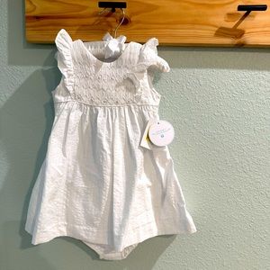 Edgehill Collection smocked white dress 12 months NWT